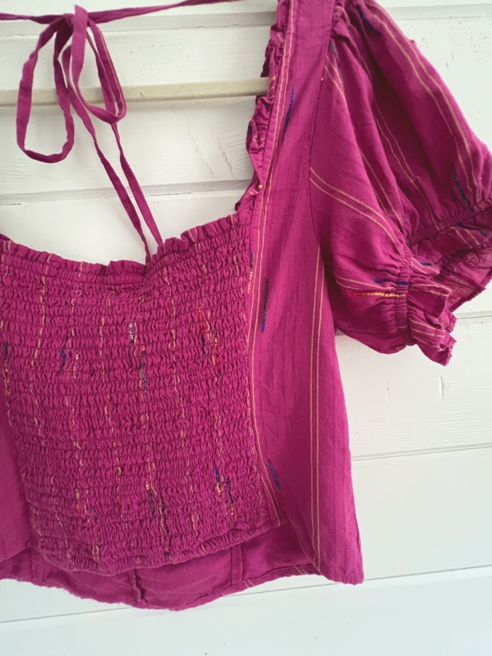 Free People Serotonin Smocked Puff Sleeve Top - Picture 8 of 9